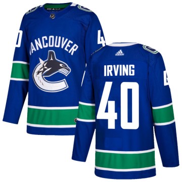 Authentic Adidas Men's Aaron Irving Vancouver Canucks Home Jersey - Blue