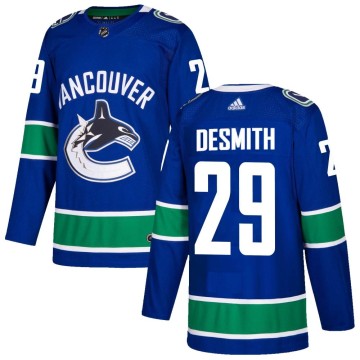 Authentic Adidas Men's Casey DeSmith Vancouver Canucks Home Jersey - Blue
