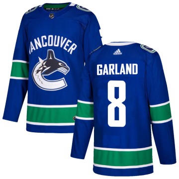 Authentic Adidas Men's Conor Garland Vancouver Canucks Home Jersey - Blue