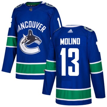 Authentic Adidas Men's Griffen Molino Vancouver Canucks Home Jersey - Blue