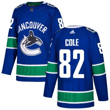 Authentic Adidas Men's Ian Cole Vancouver Canucks Home Jersey - Blue