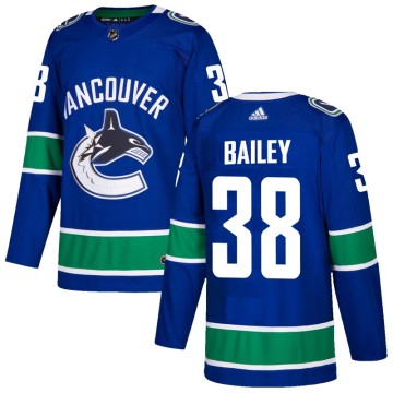 Authentic Adidas Men's Justin Bailey Vancouver Canucks Home Jersey - Blue