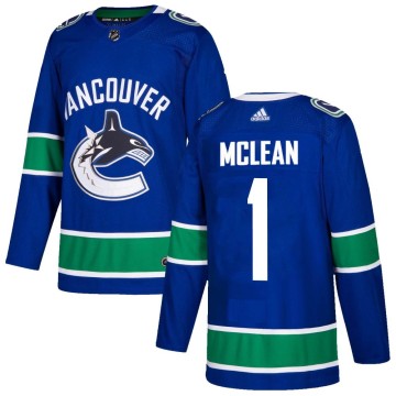 Authentic Adidas Men's Kirk Mclean Vancouver Canucks Home Jersey - Blue
