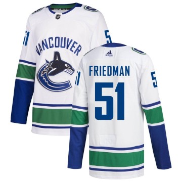 Authentic Adidas Men's Mark Friedman Vancouver Canucks zied Away Jersey - White