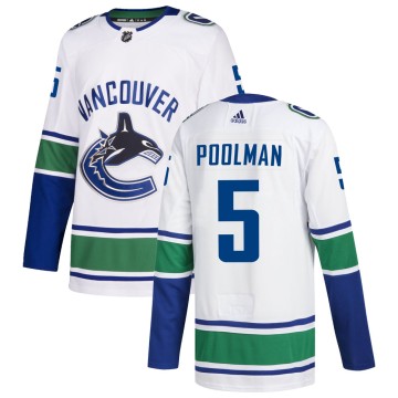 Authentic Adidas Men's Tucker Poolman Vancouver Canucks zied Away Jersey - White