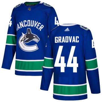 Authentic Adidas Men's Tyler Graovac Vancouver Canucks Home Jersey - Blue