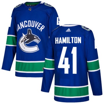Authentic Adidas Men's Wacey Hamilton Vancouver Canucks Home Jersey - Blue