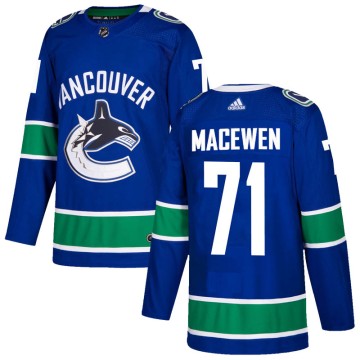 Authentic Adidas Men's Zack MacEwen Vancouver Canucks Home Jersey - Blue
