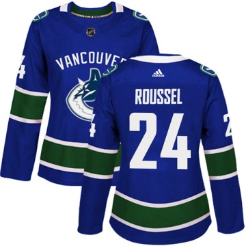 Authentic Adidas Women's Antoine Roussel Vancouver Canucks Home Jersey - Blue