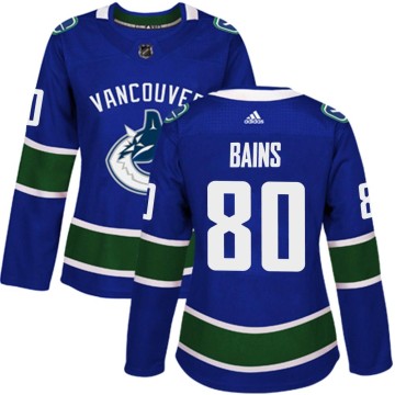 Authentic Adidas Women's Arshdeep Bains Vancouver Canucks Home Jersey - Blue