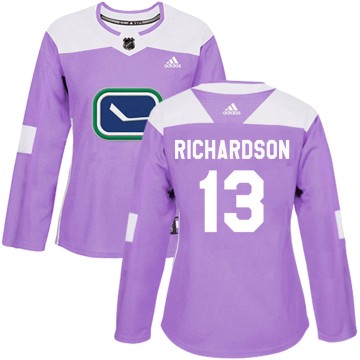 Authentic Adidas Women's Brad Richardson Vancouver Canucks Fights Cancer Practice Jersey - Purple