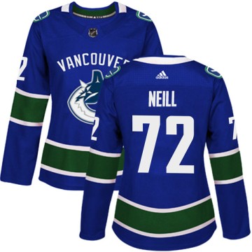 Authentic Adidas Women's Carl Neill Vancouver Canucks Home Jersey - Blue