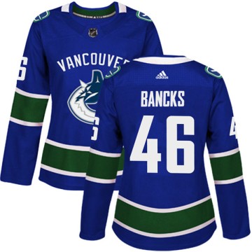 Authentic Adidas Women's Carter Bancks Vancouver Canucks Home Jersey - Blue