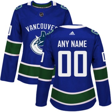 Authentic Adidas Women's Custom Vancouver Canucks Home Jersey - Blue