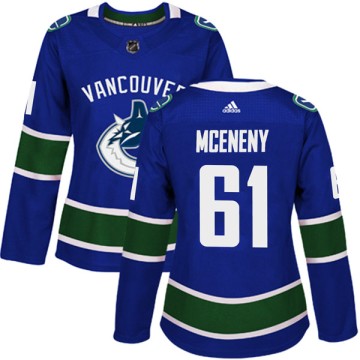 Authentic Adidas Women's Evan McEneny Vancouver Canucks Home Jersey - Blue