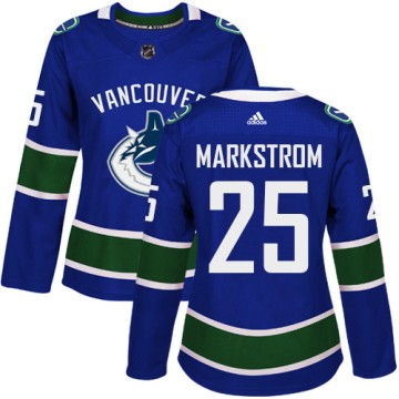 Authentic Adidas Women's Jacob Markstrom Vancouver Canucks Home Jersey - Blue