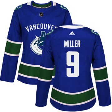 Authentic Adidas Women's J.T. Miller Vancouver Canucks Home Jersey - Blue