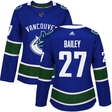 Authentic Adidas Women's Justin Bailey Vancouver Canucks Home Jersey - Blue