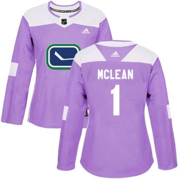 Authentic Adidas Women's Kirk Mclean Vancouver Canucks Fights Cancer Practice Jersey - Purple
