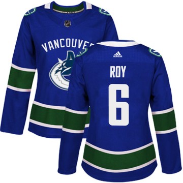 Authentic Adidas Women's Marc-Olivier Roy Vancouver Canucks Home Jersey - Blue