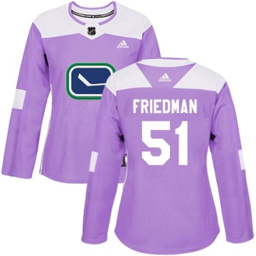 Authentic Adidas Women's Mark Friedman Vancouver Canucks Fights Cancer Practice Jersey - Purple