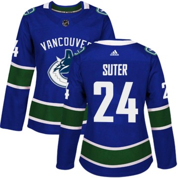 Authentic Adidas Women's Pius Suter Vancouver Canucks Home Jersey - Blue