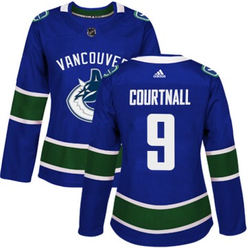 Authentic Adidas Women's Russ Courtnall Vancouver Canucks Home Jersey - Blue