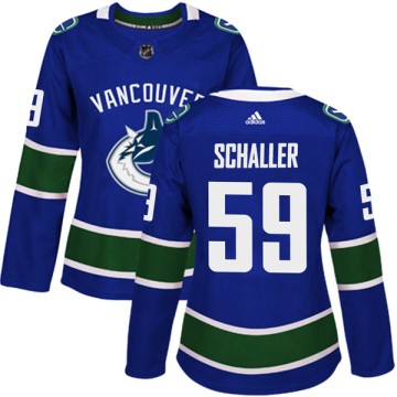 Authentic Adidas Women's Tim Schaller Vancouver Canucks Home Jersey - Blue