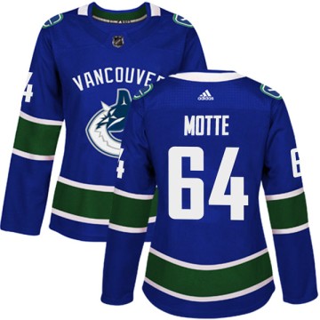 Authentic Adidas Women's Tyler Motte Vancouver Canucks Home Jersey - Blue