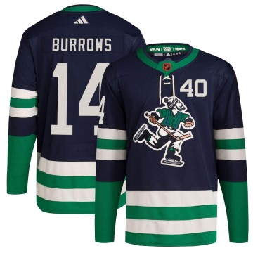 Authentic Adidas Youth Alex Burrows Vancouver Canucks Reverse Retro 2.0 Jersey - Navy