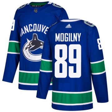 Authentic Adidas Youth Alexander Mogilny Vancouver Canucks Home Jersey - Blue