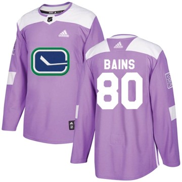 Authentic Adidas Youth Arshdeep Bains Vancouver Canucks Fights Cancer Practice Jersey - Purple