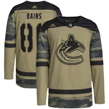 Authentic Adidas Youth Arshdeep Bains Vancouver Canucks Military Appreciation Practice Jersey - Camo
