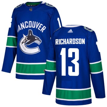 Authentic Adidas Youth Brad Richardson Vancouver Canucks Home Jersey - Blue