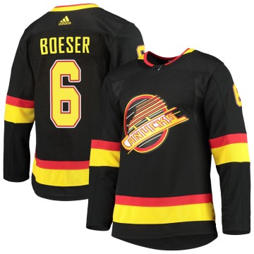 Authentic Adidas Youth Brock Boeser Vancouver Canucks Alternate Primegreen Pro Jersey - Black