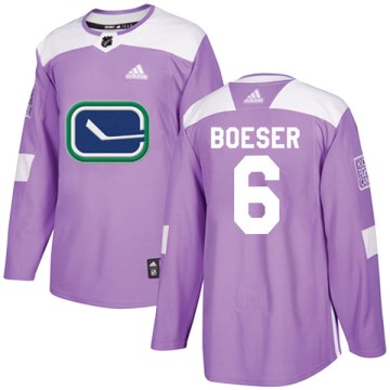 Authentic Adidas Youth Brock Boeser Vancouver Canucks Fights Cancer Practice Jersey - Purple