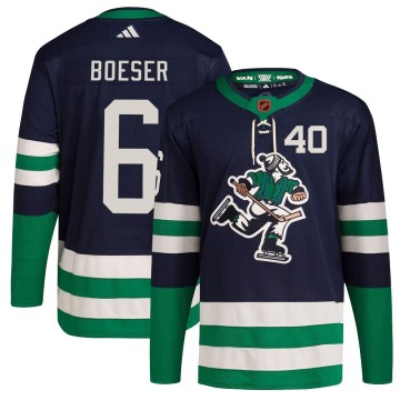Authentic Adidas Youth Brock Boeser Vancouver Canucks Reverse Retro 2.0 Jersey - Navy