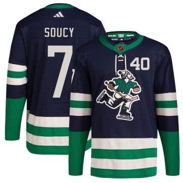 Authentic Adidas Youth Carson Soucy Vancouver Canucks Reverse Retro 2.0 Jersey - Navy