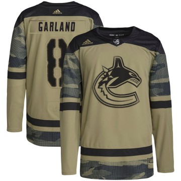 Authentic Adidas Youth Conor Garland Vancouver Canucks Military Appreciation Practice Jersey - Camo