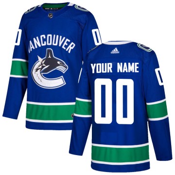 Authentic Adidas Youth Custom Vancouver Canucks Custom Home Jersey - Blue