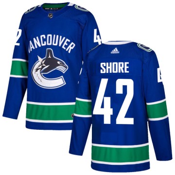 Authentic Adidas Youth Drew Shore Vancouver Canucks Home Jersey - Blue