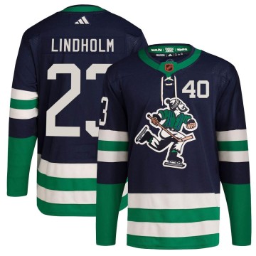 Authentic Adidas Youth Elias Lindholm Vancouver Canucks Reverse Retro 2.0 Jersey - Navy