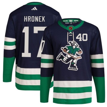 Authentic Adidas Youth Filip Hronek Vancouver Canucks Reverse Retro 2.0 Jersey - Navy
