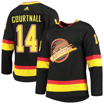 Authentic Adidas Youth Geoff Courtnall Vancouver Canucks Alternate Primegreen Pro Jersey - Black