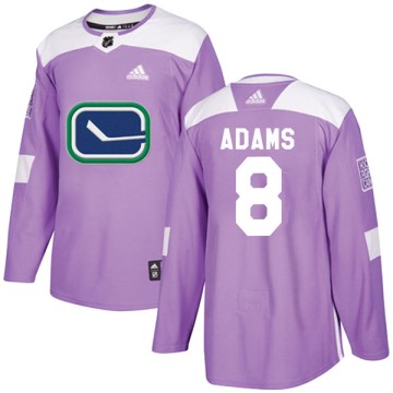 Authentic Adidas Youth Greg Adams Vancouver Canucks Fights Cancer Practice Jersey - Purple