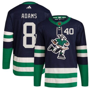 Authentic Adidas Youth Greg Adams Vancouver Canucks Reverse Retro 2.0 Jersey - Navy