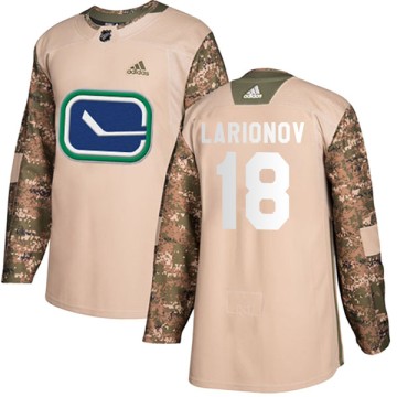 Authentic Adidas Youth Igor Larionov Vancouver Canucks Veterans Day Practice Jersey - Camo
