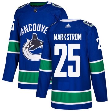 Authentic Adidas Youth Jacob Markstrom Vancouver Canucks Home Jersey - Blue