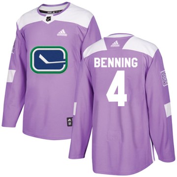 Authentic Adidas Youth Jim Benning Vancouver Canucks Fights Cancer Practice Jersey - Purple