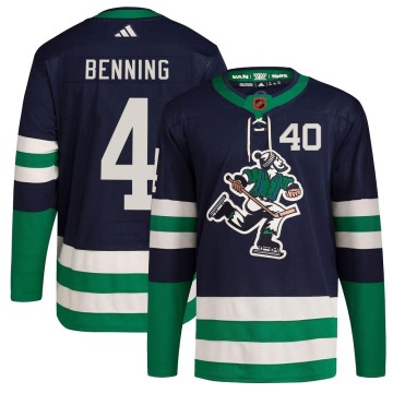 Authentic Adidas Youth Jim Benning Vancouver Canucks Reverse Retro 2.0 Jersey - Navy